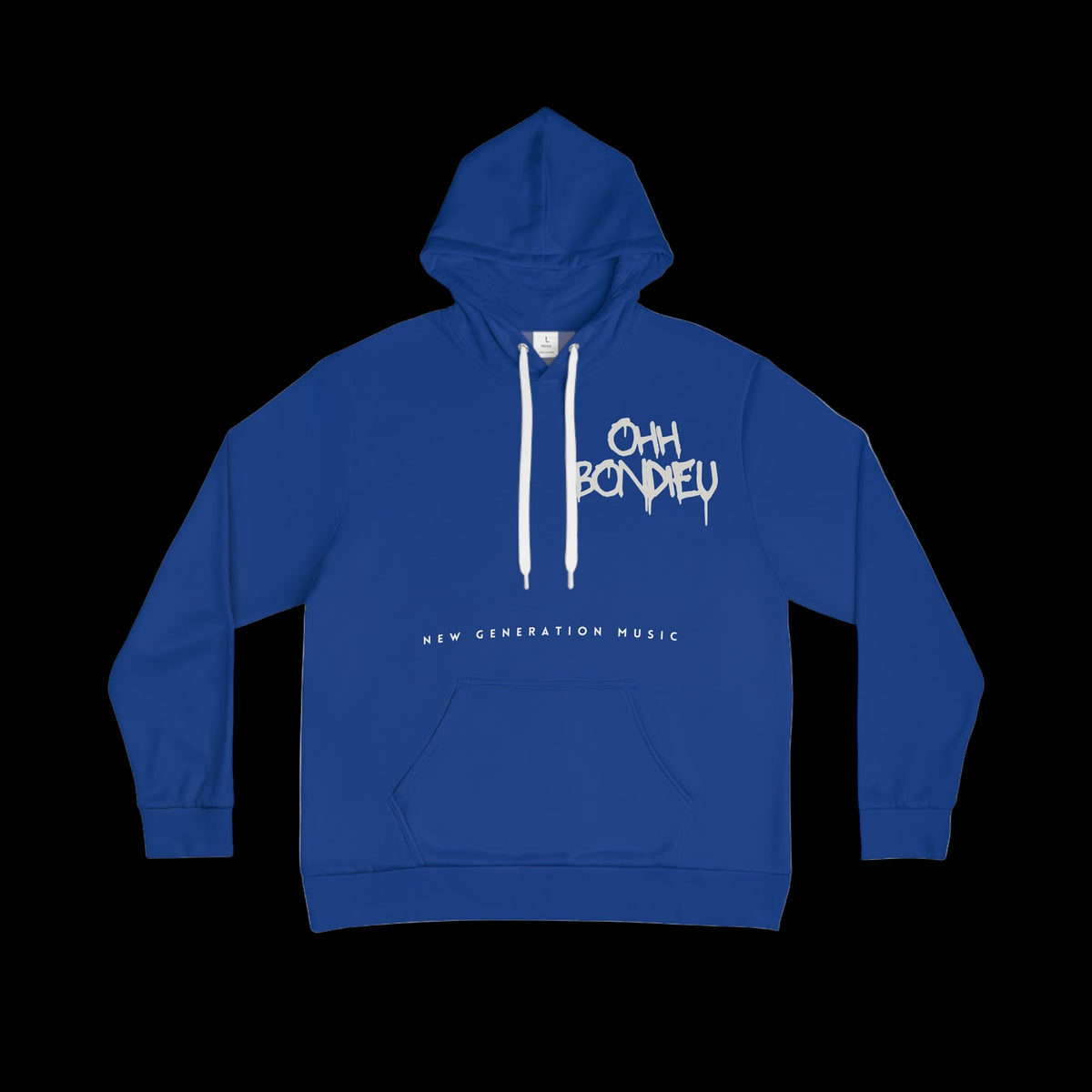 Sweat à capuche bleu "Ohh Bondieu"
